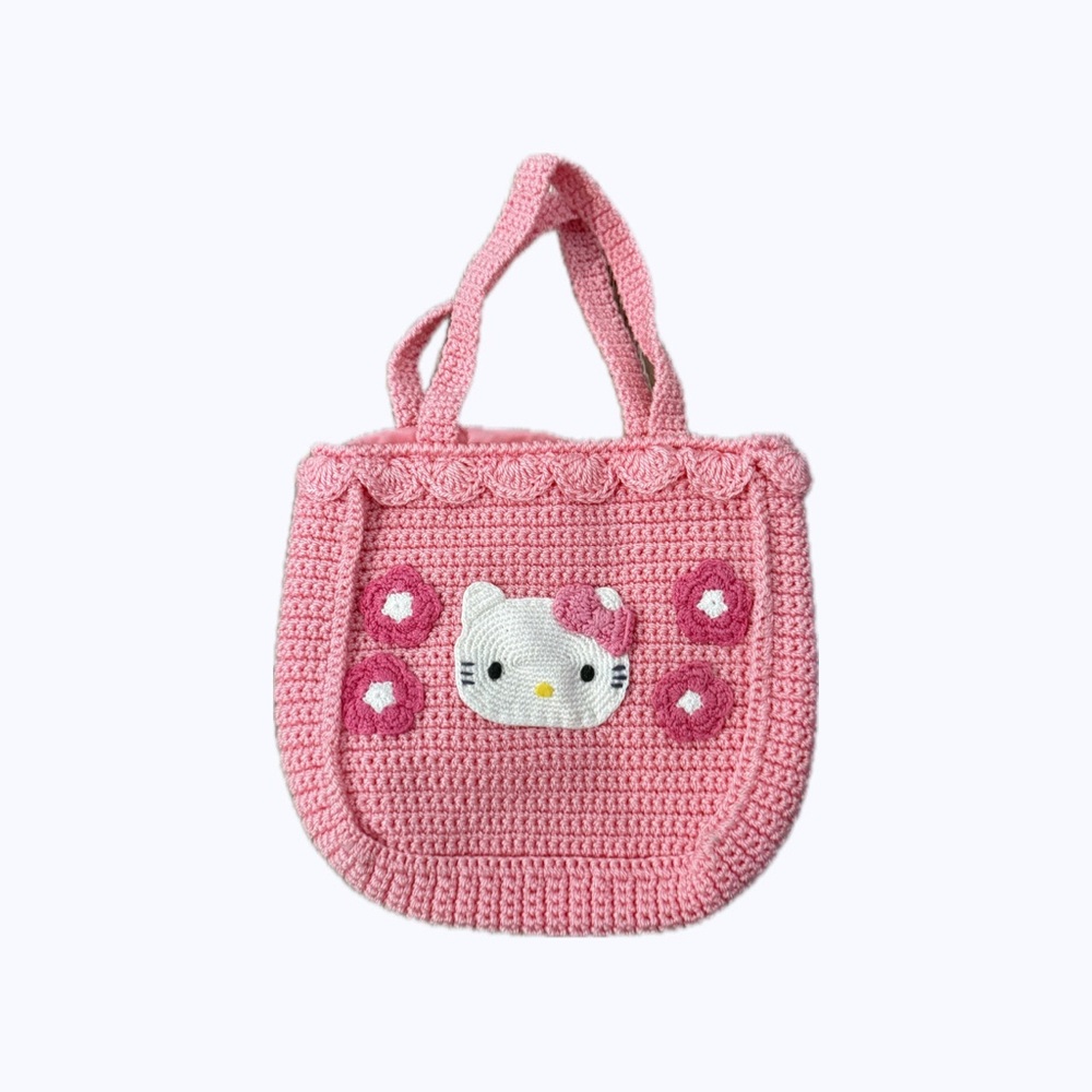 Pink Crochet Hello Kitty Sanrio Purse